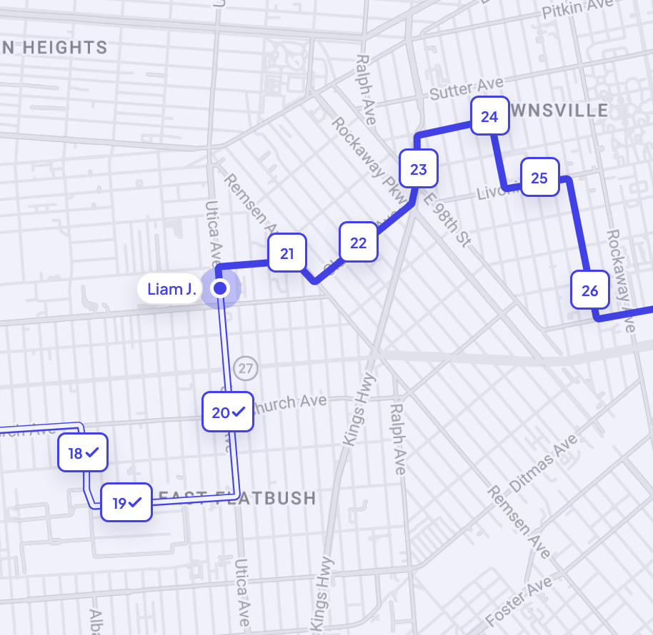 Track every driver live on the map